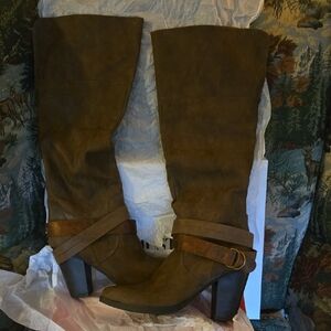 JustFab Chocolate Over-the-Knee Boots